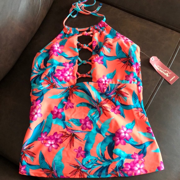 Arizona Floral Tankini Swimsuit Top Juniors - Picture 4 of 8